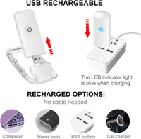Akumulatorowa lampka do czytania nocnego USB z klipsem 200 mAh